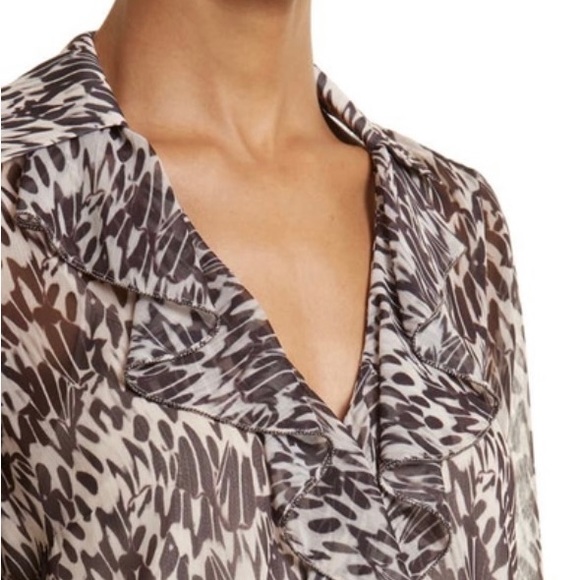 Ted Baker Bertei Ruffle Blouse with Metal Ball Trim - Picture 4 of 7